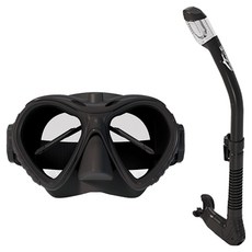 DUALBREATHER 防霧大師清爽蛙鏡 + 呼吸管套組, 光澤黑