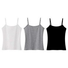 韓國 arua 女款彈性羅紋細肩帶背心 3件組