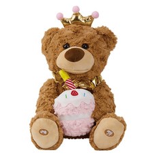 Kes.B Play 生日快樂小熊玩偶, 1個, 34cm, 混合色