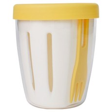 inbloom 新鮮沙拉水果杯午餐杯單層便當盒, 1個, 黃色