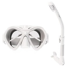 DUALBREATHER 防霧大師清爽蛙鏡 + 呼吸管套組, 光澤白