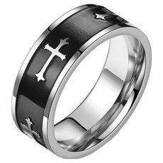 Dimis B 厄瑪奴耳玫瑰經戒指 9號, 1個, XG565 琺瑯十字架戒指