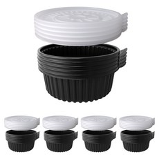 Bloom at home 馬鈴薯排骨湯/麻辣燙容器 黑色 小 25p + 蓋子 25p 套組, 1套