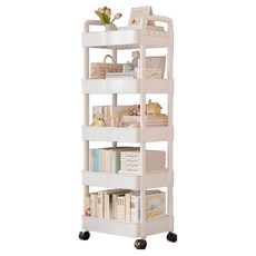 Birebo 可移動式縫隙推車 37 x 22 x 126 cm, 5層, 白色