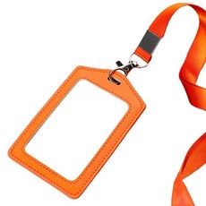 Premianooble寺廟證件卡皮革保護套掛繩 10.9*7.1cm, 橘色, 1個