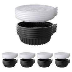 Bloom at home 馬鈴薯排骨湯 麻辣燙容器 225pi 黑色 特小 25p + 蓋子 25p 套組, 1套