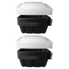 韓式燉雞 海鮮鍋 菜包肉 方形蒸煮容器 黑色 大 10入 + 蓋子 10入 組, 1套