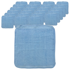 台灣製營業用8兩素色方巾 (28x28cm｜吸水性佳｜柔軟親膚), 藍色, 24條