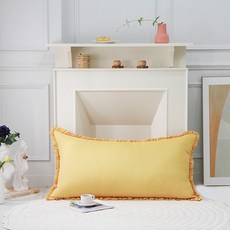 단잠 시어서커 시원한 등쿠션 + 커버 솜포함 쁘띠프릴형, 솔리드머스타드