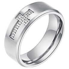 디미스 B 믿음 묵주반지 11호, 스틸 컬러, 1개