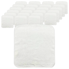 台灣製 營業用8兩素色方巾 白色 吸水速乾 柔軟親膚, 24條