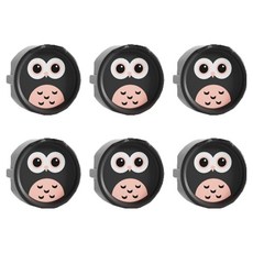 貓頭鷹插座安全蓋, 黑色, 6個