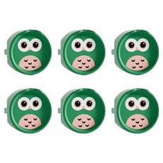 貓頭鷹插座安全蓋, 綠色, 6個