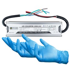 DYLED 大永 照明設備用 LED Simple 轉換器 smps 150W 24V + 丁腈手套 2件組, 1套