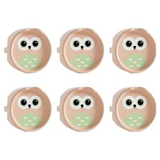 貓頭鷹插座安全蓋, 米色, 6個