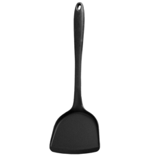 不傷鍋耐熱矽膠鍋鏟/煎匙/漏鏟, 黑色, 1支