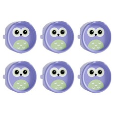 貓頭鷹插座安全蓋, 紫色, 6個