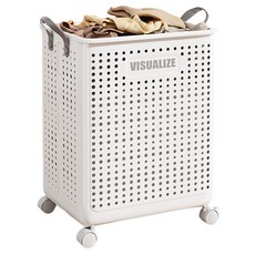 Wontique 可移動式折疊洗衣籃, 白色