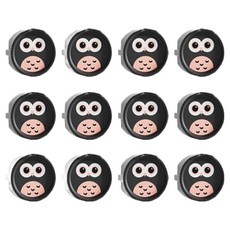 貓頭鷹插座安全蓋, 黑色, 12個