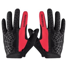 ROCKBROS 洛克兄弟 Spider 自行車長手套 雙手穿戴組 S109-1, 紅色