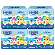 슈퍼대디 아기상어 매직슬림 썸머 팬티형 기저귀, 특대형(XL), 88매