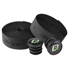 ROCKBROS 洛克兄弟 自行車手把防滑把帶 2p + 把塞 2p 套組 GH-08, 1套, 黑色(GH-081)