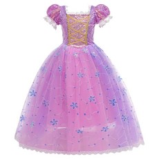 bimbobimba 女童紫色花朵亮片洋裝