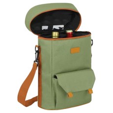 힙앤바디 와인 손잡이 보냉백, 그린, 1개