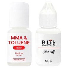 뷰랩 아르스 뷰랩 브러쉬 온 글루 10g + 글루 오프 10g 세트, 1세트, 무색, 투명