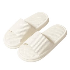 AHOYE 男女款 EVA厚底好踩防滑浴室拖鞋/室內拖鞋/防水拖鞋, 米白色, 1雙