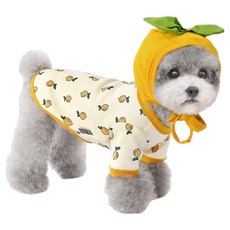 junsung 狗狗檸檬T恤 + 帽子套組, 1套, 象牙白