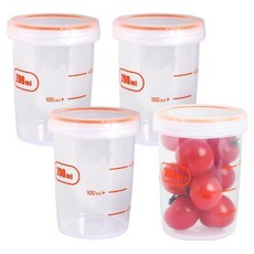 簡約旋轉蓋密封保鮮罐組, 1組, 200ml 4個