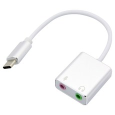 Coms USB 3.1 Type C 外接式音效卡音源轉換器 3.5mm 7.1CH Silver, 1個, BT326