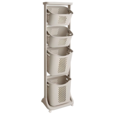 Nature Living VER.4 大容量四層洗衣籃, 米色, 1個