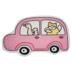 微笑可愛造型防滑浴室地墊, 1個, 汽車