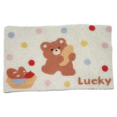 微笑可愛造型防滑浴室地墊, 1個, 圓點小熊