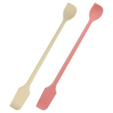 JR 矽膠雙向奶油果醬刀兼用刮刀長勺 2件組, 1套, 奶油色, 粉紅色