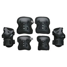 LANDWAY 兒童用 New V-Tech 500 護膝 2件 + 護肘 2件 + 護腕 2件組, 1套, 黑色