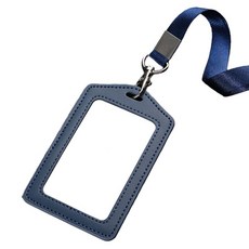 Premianooble寺廟證件掛繩皮革保護套 10.9*7.1cm, 1個, 海軍藍
