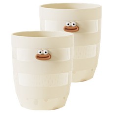 簡約圓形開放式垃圾桶 2入, 混色