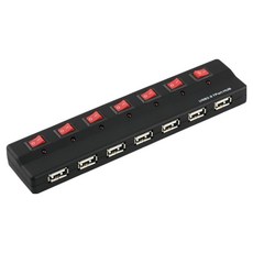 컴스 7포트 USB 2.0 개별스위치 허브 U9291, 1개 1개