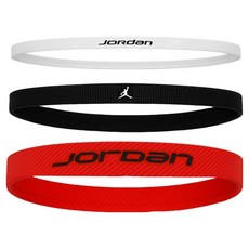 NIKE 耐吉 JORDAN 喬丹 Nike彈性運動髮帶 3件組 IF1690-117, 1組, 白色+紅色+黑色