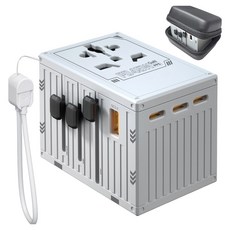 UM2 5埠 PD 旅行用超高速充電多功能插頭轉接器 Container 45W, 1個, 灰色