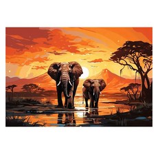 Smogle 寶石十字繡水鑽套組 30 x 40 cm, 1個, 大象