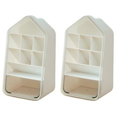 어픽 연필꽂이 데스크 오거나이저 수납함 대 12 x 18 x 28.4 cm, 화이트, 2개