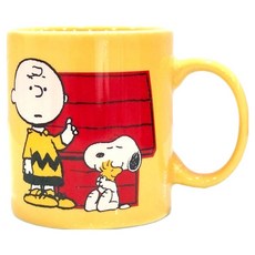 릴팡 스누피 데일리 컬러 머그 400ml, 옐로우, 1개