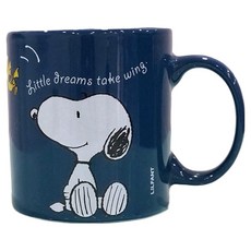 릴팡 스누피 데일리 컬러 머그 400ml, 네이비블루, 1개