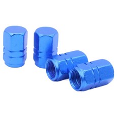 그리뉴얼 알루미늄 심플 타이어 밸브캡, 블루, 4개