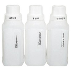 洗衣精補充瓶 分裝容器 洗衣精罐 2L 3入 + 標籤貼紙組, 1套, 單一顏色