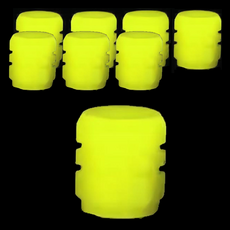 그리뉴얼 심플 야광 타이어 밸브캡, 옐로우, 8개